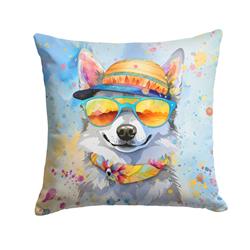3 x 14 x 14 in. Alaskan Klee Kai Hippie Dawg Fabric Decorative Pillow