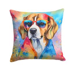 3 x 14 x 14 in. Beagle Hippie Dawg Fabric Decorative Pillow