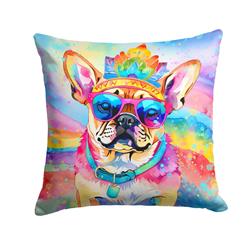 3 x 18 x 18 in. Pug Hippie Dawg Fabric Decorative Pillow