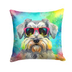 3 x 18 x 18 in. Schnauzer Hippie Dawg Fabric Decorative Pillow