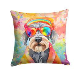 3 x 18 x 18 in. Schnauzer Hippie Dawg Fabric Decorative Pillow