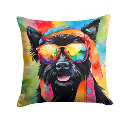 3 x 18 x 18 in. Scottish Terrier Hippie Dawg Fabric Decorative Pillow