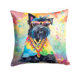 3 x 18 x 18 in. Scottish Terrier Hippie Dawg Fabric Decorative Pillow