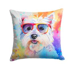 3 x 18 x 18 in. Westie Hippie Dawg Fabric Decorative Pillow