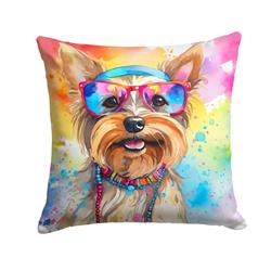 3 x 18 x 18 in. Yorkshire Terrier Hippie Dawg Fabric Decorative Pillow