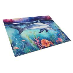 0.2 x 15 x 12 in. Dolphin Glass Cutting Board, Large