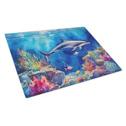 0.2 x 15 x 12 in. Dolphin Glass Cutting Board, Large