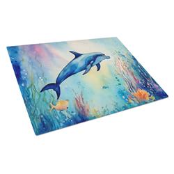 0.2 x 15 x 12 in. Dolphin Glass Cutting Board, Large