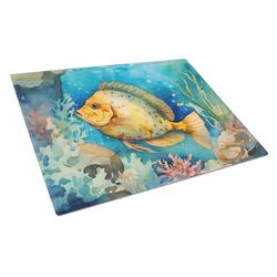 0.2 x 15 x 12 in. Flounder Glass Cutting Board, Large
