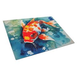 0.2 x 15 x 12 in. Koi Fish Glass Cutting Board, Large