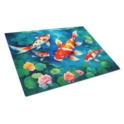 0.2 x 15 x 12 in. Koi Fish Glass Cutting Board, Large