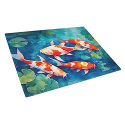 0.2 x 15 x 12 in. Koi Fish Glass Cutting Board, Large