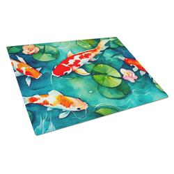 0.2 x 15 x 12 in. Koi Fish Glass Cutting Board, Large