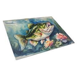 0.2 x 15 x 12 in. Largemouth Bass Glass Cutting Board, Large