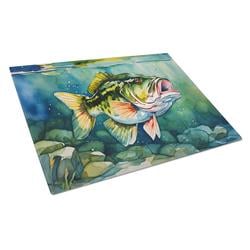 0.2 x 15 x 12 in. Largemouth Bass Glass Cutting Board, Large