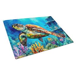 0.2 x 15 x 12 in. Loggerhead Sea Turtle Glass Cutting Board, Large