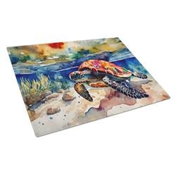 0.2 x 15 x 12 in. Loggerhead Sea Turtle Glass Cutting Board, Large