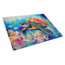 0.2 x 15 x 12 in. Loggerhead Sea Turtle Glass Cutting Board, Large