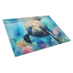 0.2 x 15 x 12 in. Manatee Glass Cutting Board, Large