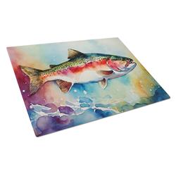 0.2 x 15 x 12 in. Rainbow Trout Glass Cutting Board, Large