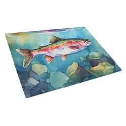 0.2 x 15 x 12 in. Rainbow Trout Glass Cutting Board, Large