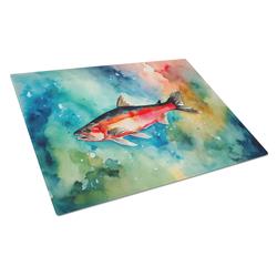 0.2 x 15 x 12 in. Salmon Glass Cutting Board, Large