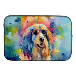 0.2 x 21 x 14 in. Afghan Hound Hippie Dawg Dish Drying Mat
