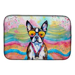 0.2 x 21 x 14 in. Boston Terrier Hippie Dawg Dish Drying Mat
