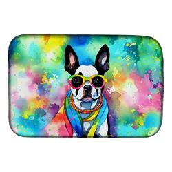 0.2 x 21 x 14 in. Boston Terrier Hippie Dawg Dish Drying Mat