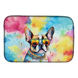 0.2 x 21 x 14 in. Boston Terrier Hippie Dawg Dish Drying Mat