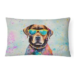 3 x 16 x 12 in. Chocolate Labrador Hippie Dawg Fabric Decorative Pillow