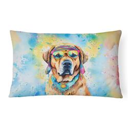 3 x 16 x 12 in. Mastiff Hippie Dawg Fabric Decorative Pillow