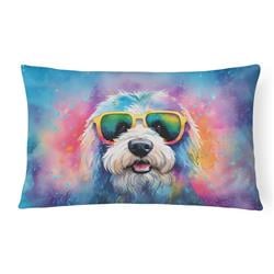 DAC2536PW1216 3 x 16 x 12 in. Old English Sheepdog Hippie Dawg Fabric Decorative Pillow