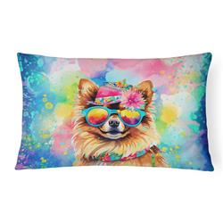 3 x 16 x 12 in. Pomeranian Hippie Dawg Fabric Decorative Pillow