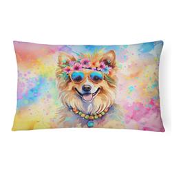 3 x 16 x 12 in. Pomeranian Hippie Dawg Fabric Decorative Pillow