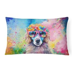 3 x 16 x 12 in. Poodle Hippie Dawg Fabric Decorative Pillow