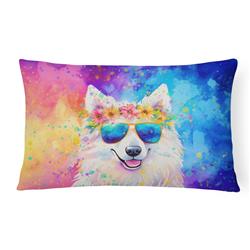 3 x 16 x 12 in. Samoyed Hippie Dawg Fabric Decorative Pillow