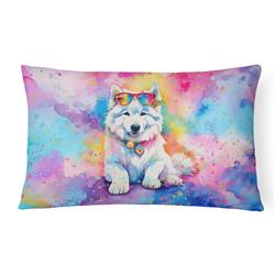 3 x 16 x 12 in. Samoyed Hippie Dawg Fabric Decorative Pillow