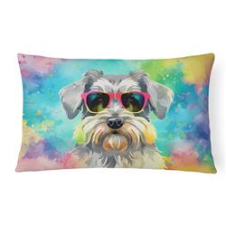 3 x 16 x 12 in. Schnauzer Hippie Dawg Fabric Decorative Pillow