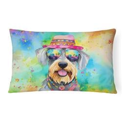 3 x 16 x 12 in. Schnauzer Hippie Dawg Fabric Decorative Pillow