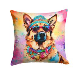 3 x 18 x 18 in. German Shepherd Hippie Dawg Fabric Decorative Pillow