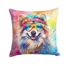 3 x 18 x 18 in. Keeshond Hippie Dawg Fabric Decorative Pillow