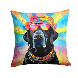 3 x 18 x 18 in. Black Labrador Hippie Dawg Fabric Decorative Pillow