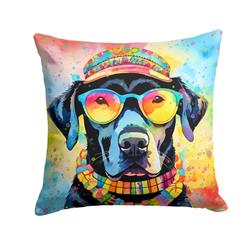 3 x 18 x 18 in. Black Labrador Hippie Dawg Fabric Decorative Pillow