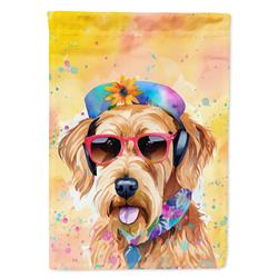 DAC2449CHF 40 x 28 in. Airedale Terrier Hippie Dawg House Flag