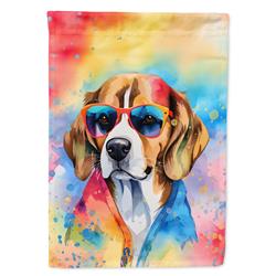 DAC2455CHF 40 x 28 in. Beagle Hippie Dawg House Flag