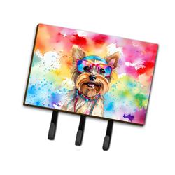 9 x 6 in. Unisex Yorkshire Terrier Hippie Dawg Leash or Key Holder