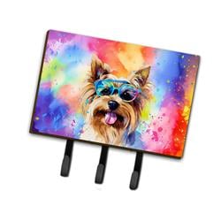 9 x 6 in. Unisex Yorkshire Terrier Hippie Dawg Leash or Key Holder