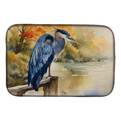 21 x 14 in. Unisex Blue Heron Dish Drying Mat