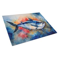 15 x 12 in. Unisex Bluefin Tuna Glass Cutting Board - Large